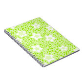 Carnet Pois rétro vert vif avec motif floral (Côté Droit)