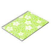 Carnet Pois rétro vert vif avec motif floral (Côté gauche)