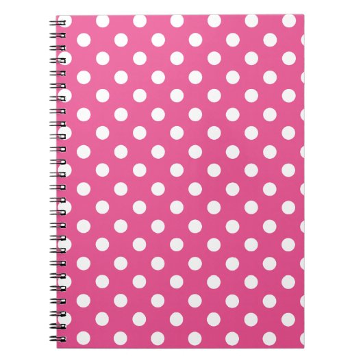 Carnet Pois rose et blanc (Devant)