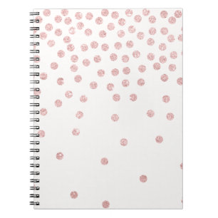 Carnet pois rose girly de confettis de parties