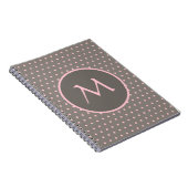 Carnet Pois rose monogrammé gris (Côté Droit)