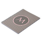 Carnet Pois rose monogrammé gris (Côté gauche)