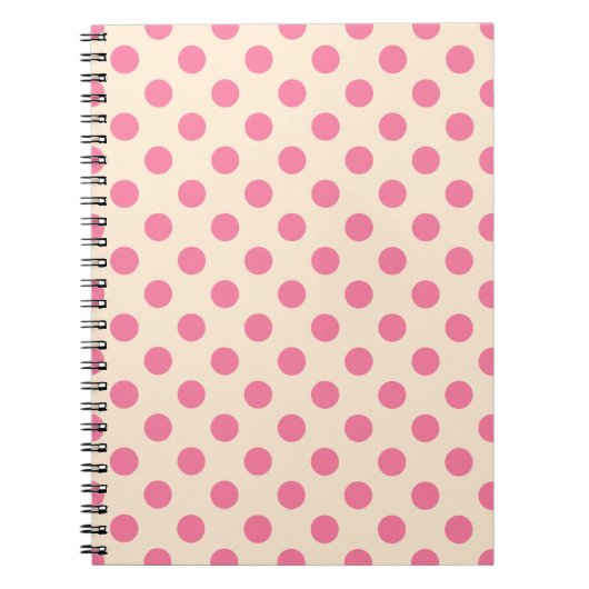 Carnet Pois roses à la crème (Devant)