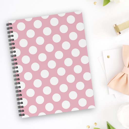 Carnet Pois roses, Motif Pointe Polka, Points, Pointe