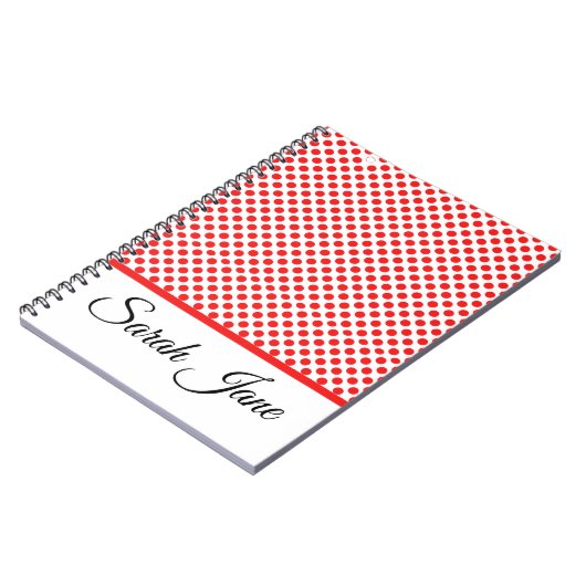 Carnet Pois rouge classique monogrammed (Côté gauche)