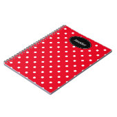 Carnet Pois rouges et blancs personnalisés (Côté gauche)