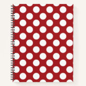 Carnet Pois rouges, Motif à points polka, points, pointil (Devant)