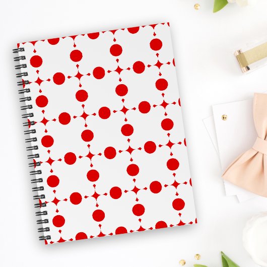 Carnet Pois rouges, Motif à points polka, points, pointil