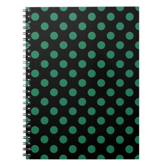 Carnet Pois vert et noir (Devant)