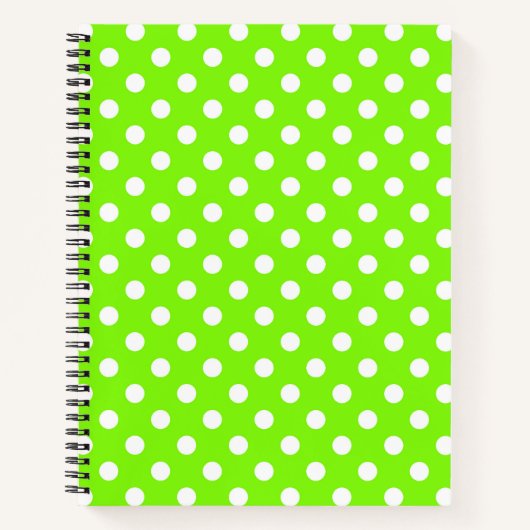 Carnet pois verts, blancs et verts (Devant)