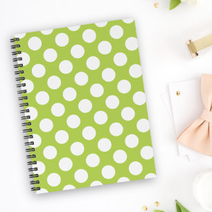Carnet Pois verts, Motif à points Polka, points, pointill