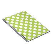 Carnet Pois verts, Motif à points Polka, points, pointill (Côté Droit)