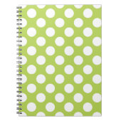 Carnet Pois verts, Motif à points Polka, points, pointill (Devant)