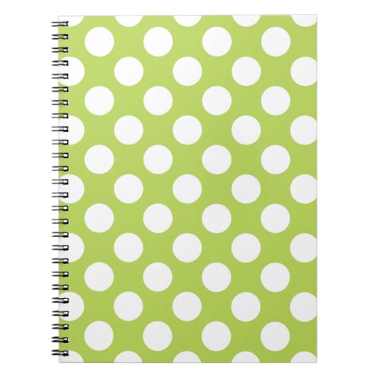 Carnet Pois verts, Motif à points Polka, points, pointill (Devant)
