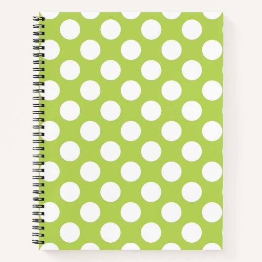 Carnet Pois verts, Motif à points Polka, points, pointill (Devant)