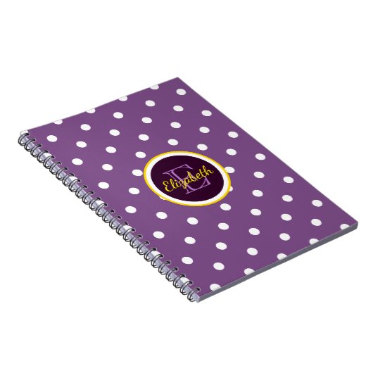 Carnet Pois violets monogrammes (Côté Droit)