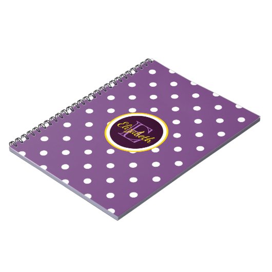 Carnet Pois violets monogrammes (Côté gauche)