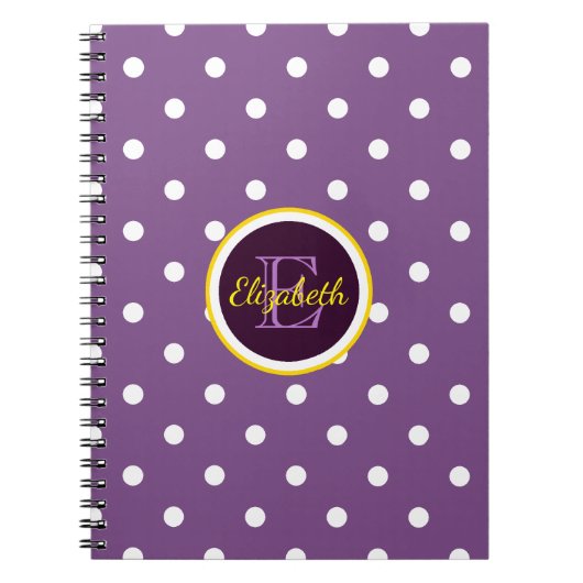 Carnet Pois violets monogrammes (Devant)