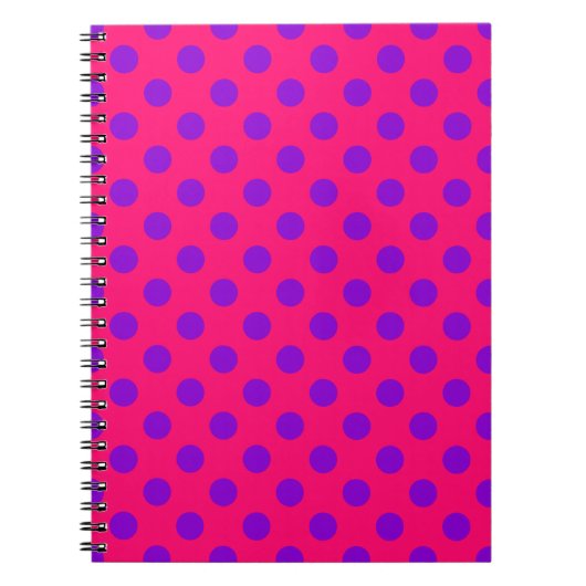 Carnet Pois violets sur cerise (Devant)