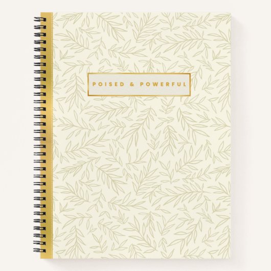 Carnet Poised & Powerful Ivory and Gold Spiral Notebook (Devant)