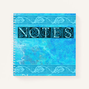 Carnet Poisson à nouer celtique en bleu