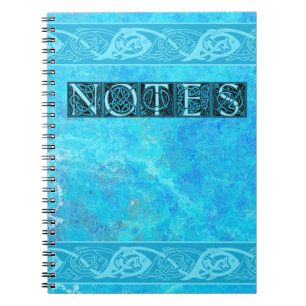 Carnet Poisson à nouer celtique en bleu