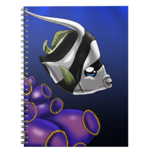 Carnet Poisson blanc et noir mignon