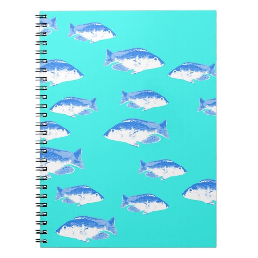 Carnet Poisson bleu turquoise (Devant)
