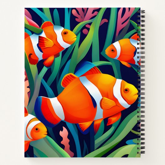 Carnet Poisson Clown Dans Les Algues (Dos)