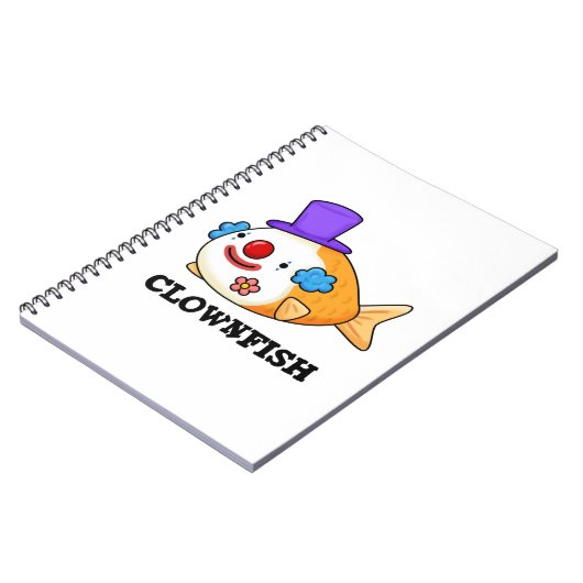 Carnet Poisson clownesque Funky Animal Poisson Pun (Côté gauche)