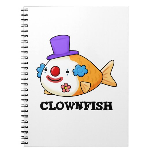 Carnet Poisson clownesque Funky Animal Poisson Pun (Devant)