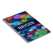 Carnet Poisson coloré Abstrait Motif bleu Personnalisé (Côté Droit)