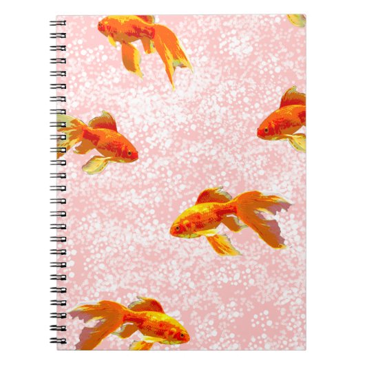 Carnet Poisson d'or rose motif (Devant)