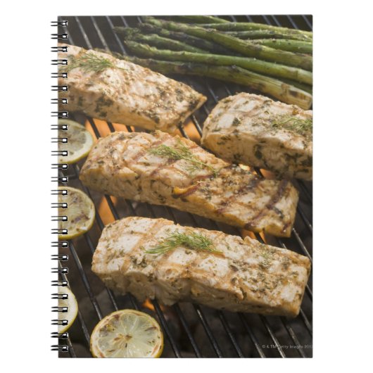 Carnet Poisson et asperges cuisine sur grill (Devant)