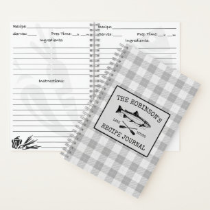 Carnet Poisson Oars Famille Lac Maison Blanche Plaid Rece