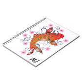 Carnet Poisson orange et jaune Oriental Koi sur mesure (Côté gauche)