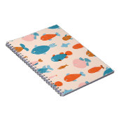 Carnet Poisson rétro : Motif de style Risographe (Côté Droit)