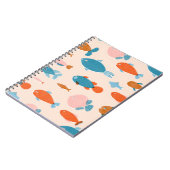 Carnet Poisson rétro : Motif de style Risographe (Côté gauche)