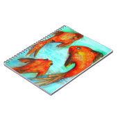Carnet Poisson rouge orange oriental aquarelle oeuvre d'a (Côté gauche)