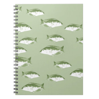 Carnet Poisson vert olive