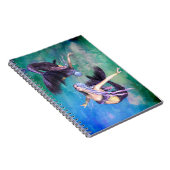 Carnet Poissons - Deux sirènes nageant en boucle (Côté Droit)