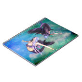 Carnet Poissons - Deux sirènes nageant en boucle (Côté gauche)