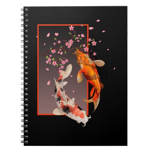 Carnet Poissons et fleurs japonais Koi (Devant)