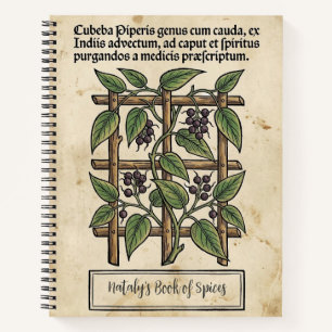 Carnet Poivre à queue: Cubèbe médiéval botanique