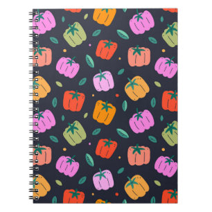 Carnet Poivrons Bell Légumes tirés à la main
