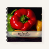 Carnet Poivrons rouges, verts et jaunes Recette saine (Devant)