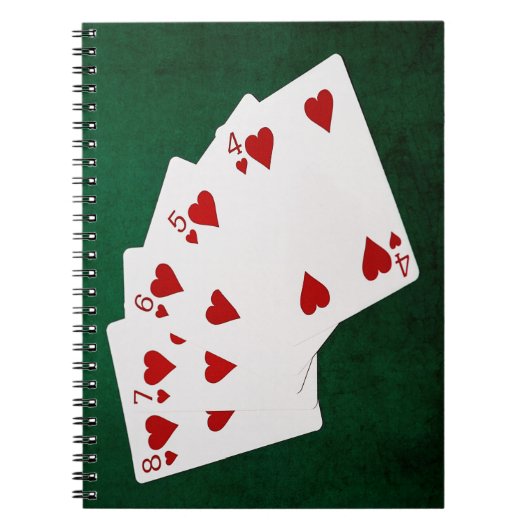 Carnet Poker Hands - Flush droit - Coeur (Devant)