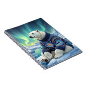Carnet Polar Bear Sitting Under Northern Lights (Côté Droit)