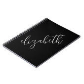 Carnet Police de script noir et blanc classique Simple Él (Côté gauche)