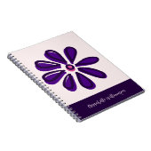 Carnet Police Script tendance Votre nom Doodle de fleurs  (Côté Droit)